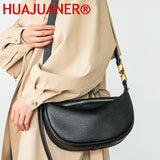 Large Capacity Shoulder Crossbody Bag for Women Solid Retro Commuter Bag