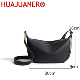Large Capacity Shoulder Crossbody Bag for Women Solid Retro Commuter Bag