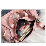 Large Capacity Shoulder Fitness Bag Yoga Duffel Sequin Letter Travel Backpack