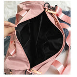 Large Capacity Shoulder Fitness Bag Yoga Duffel Sequin Letter Travel Backpack