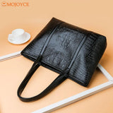 Crocodile Leather Shoulder Shopper Bag for Women
