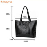 Crocodile Leather Shoulder Shopper Bag for Women
