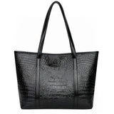 Crocodile Leather Shoulder Shopper Bag for Women