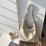 Women's Leather Shoulder Bag with Zipper Closure