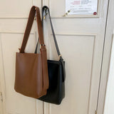 Large Capacity Shoulder Tote Vintage Pu Leather Crossbody Messenger Bag