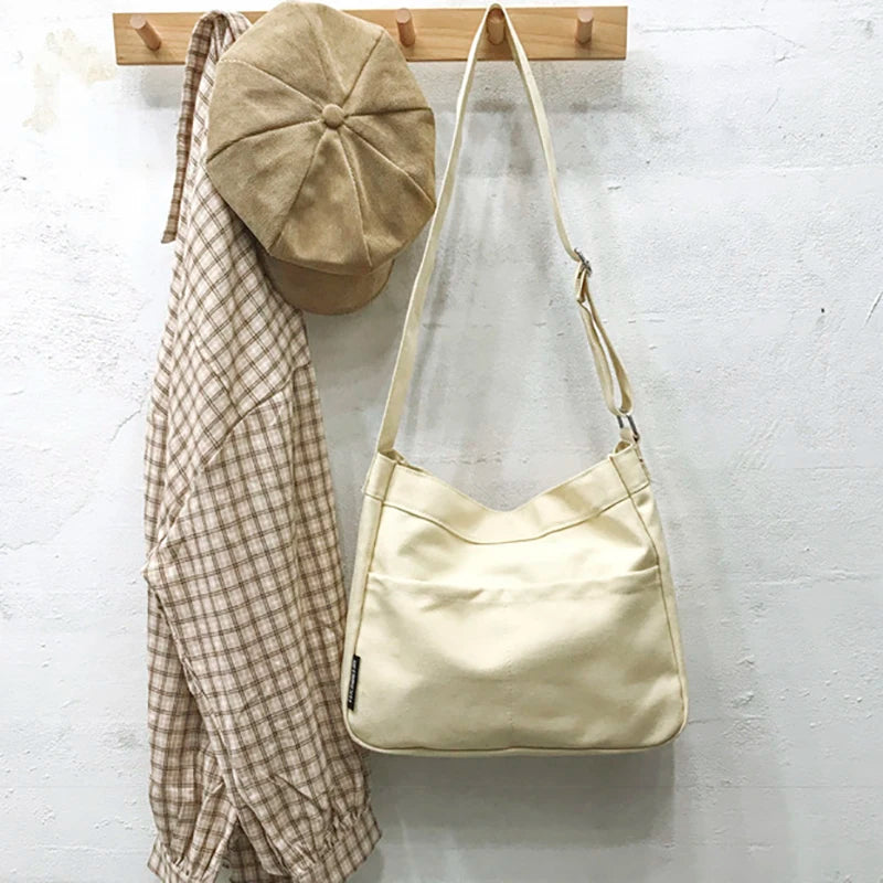 Large Capacity Shoulder Women's Bag Female Canvas Messenger Crossbody Casual Tot