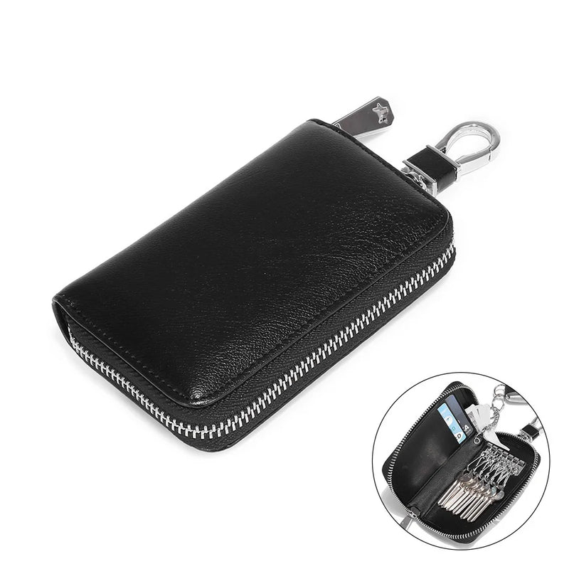 Large Capacity Soft Split Second Layer Cow Leather Car Key Holder