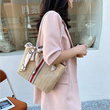 Large Capacity Straw Tote Shoulder Bag for Women Summer