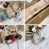 Large Capacity Straw Tote Shoulder Bag for Women Summer