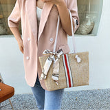 Large Capacity Straw Tote Shoulder Bag for Women Summer