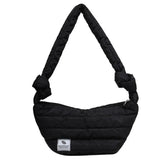 Soft Bucket Shoulder Bag for Women Shopper Space Pad Cotton Feather