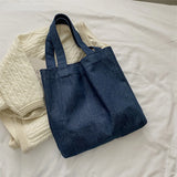 Retro Soft Denim Shoulder Bag Women Underarm Handbag