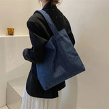 Large Capacity Soft Denim Shoulder Bags Women Retro Underarm Handbags