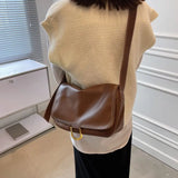 Soft Leather Shoulder Bags for Women - Brown Crossbody Bag