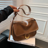 Soft Leather Shoulder Bags for Women - Brown Crossbody Bag