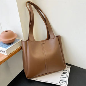 Soft Leather Shoulder Crossbody Bag for Women Casual Messenger Handbag