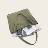Solid Canvas Shopping Tote Bag Large Capacity