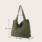 Solid Canvas Shopping Tote Bag Large Capacity