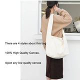 Large Capacity Women Canvas Shoulder Bag Crossbody Shopping Bag