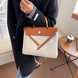 Large Capacity Splicing Bag Women's Autumn And Winter One Shoulder Bag