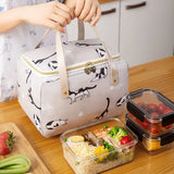 Large Capacity Square Portable Lunch Box Bags Picnic Bento Insulated Thermal Coo