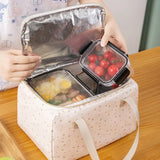 Large Capacity Square Portable Lunch Box Bags Picnic Bento Insulated Thermal Coo