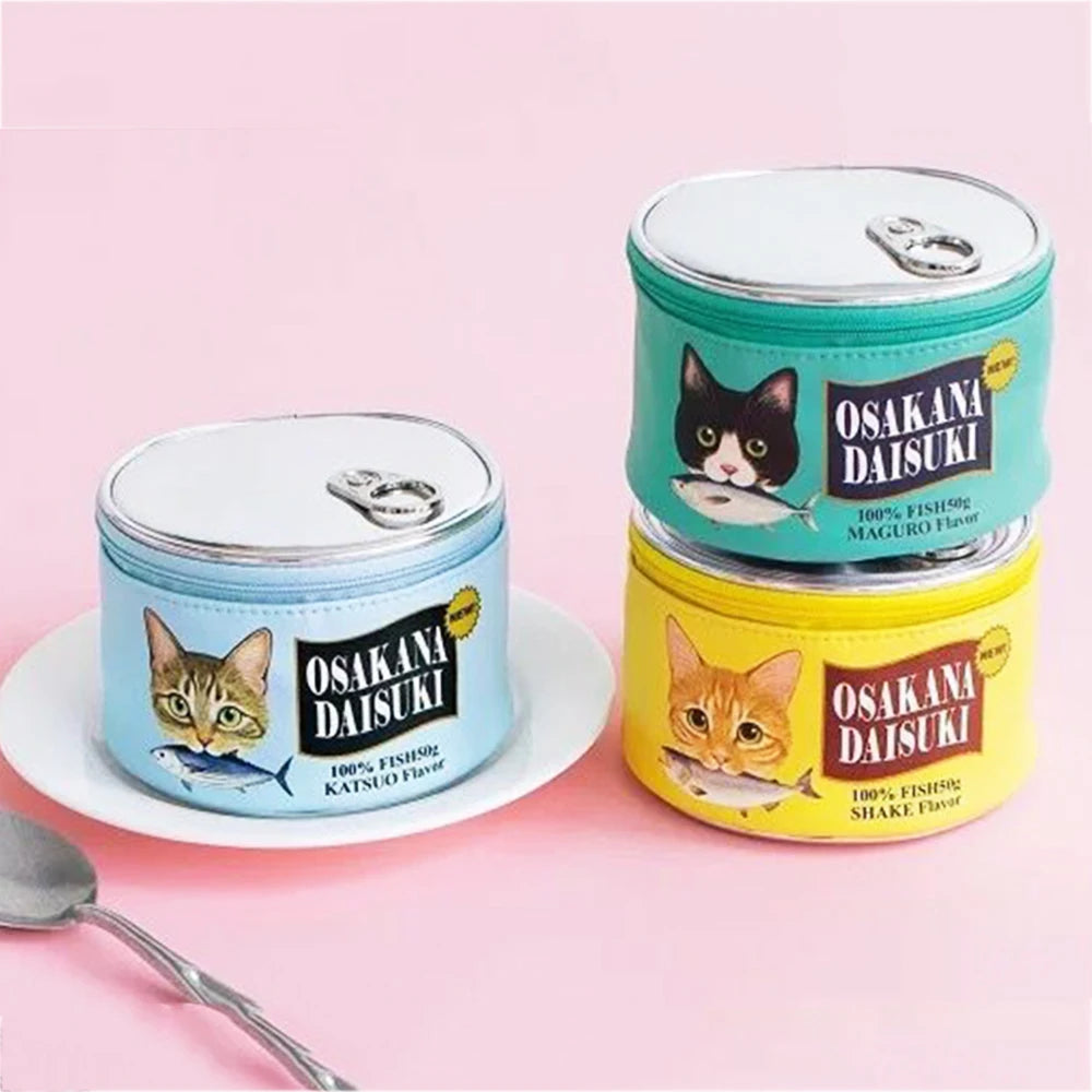 Cat Eat Fish Pattern Makeup Storage Bag