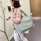 Large Capacity Foldable Travel Fitness Bag Waterproof Pink Women