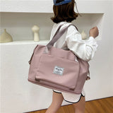 Large Capacity Foldable Travel Fitness Bag Waterproof Pink Women