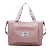 Large Capacity Foldable Travel Fitness Bag Waterproof Pink Women