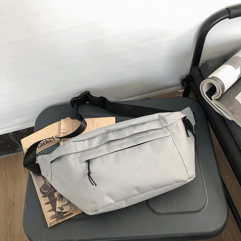 Canvas Waist Bag Large Capacity Fanny Pack Multi-Functional Chest Bags