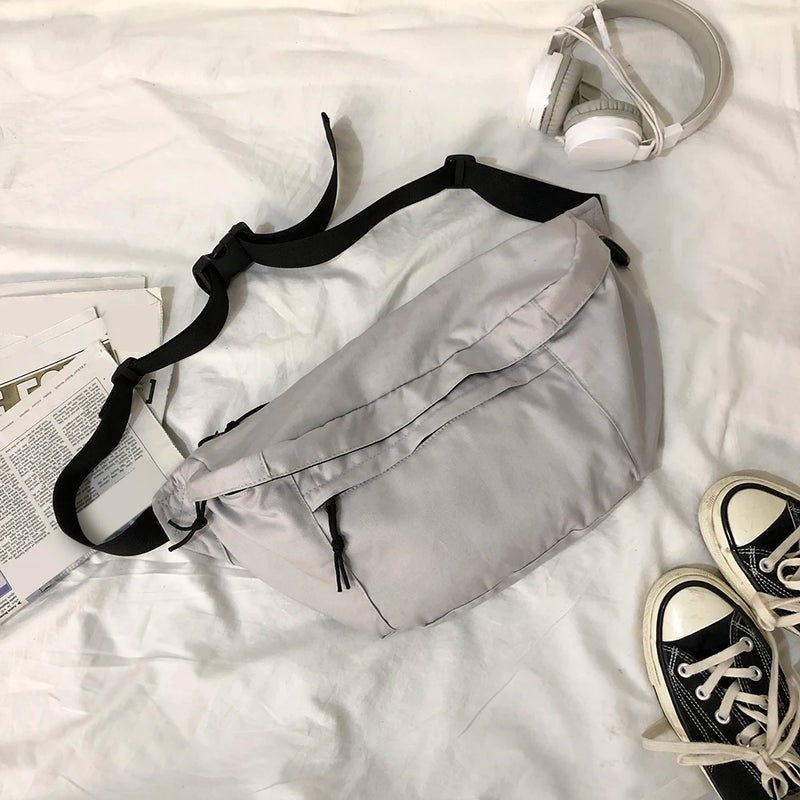 Canvas Fanny Pack Waist Bag for Men and Women, Large Capacity