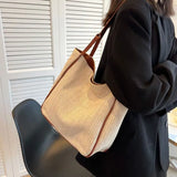 Large Capacity Straw Shoulder Bags Women Daily Office Ladies Casual Totes