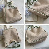 Large Capacity Straw Shoulder Bags Women Daily Office Ladies Casual Totes