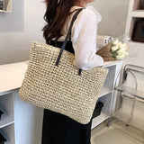 Straw-woven Beach Tote Handbag Shoulder Bag Large Capacity Women Lady Girl