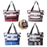 Large Capacity Stripe Travel Handbags Oxford Dry and Wet Separation Luggage