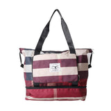 Large Capacity Stripe Travel Handbags Oxford Dry and Wet Separation Luggage