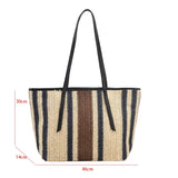 Large Capacity Straw Beach Bag Vintage Woven Shoulder Bag Raffia Circle