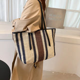 Large Capacity Straw Beach Bag Vintage Woven Shoulder Bag Raffia Circle