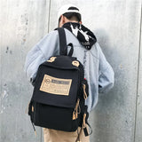 Large Capacity Canvas Backpack for Students Men Women Schoolbag