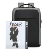 Large Capacity Men's Backpack Solid Color School Laptop Bag