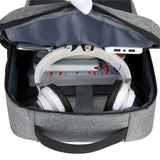 Large Capacity Men's Backpack Solid Color School Laptop Bag