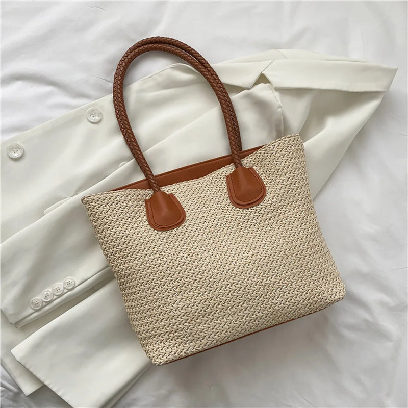 Large Capacity Summer Bags Female Handwoven Shoulder Tote Bag