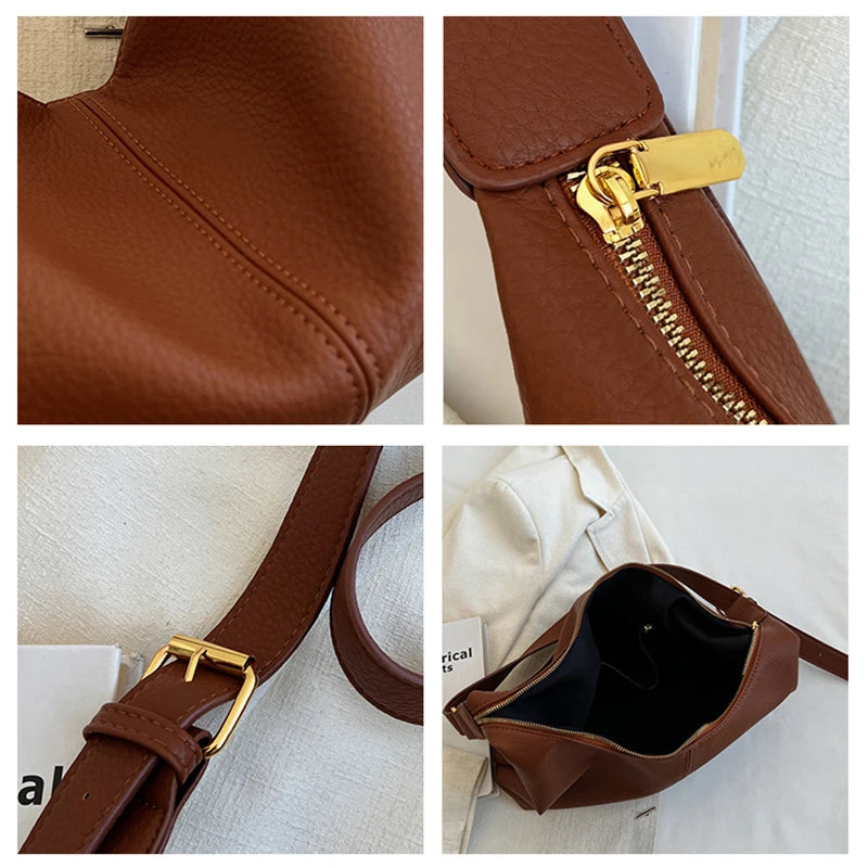 Large Tote Bag Solid Vintage Shoulder Handbag for Women