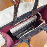 Embroidered Canvas Shoulder Bag Large Tote Handbag