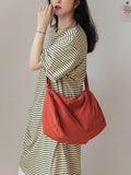 Large Tote Bag Soft Nylon Women's Handbag Shoulder Crossbody Shopper