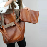 Large Capacity Tote Bags Women Shopper Bag PU Leather Shoulder Bags