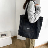 Denim Tote Bag for Women Large Capacity Travel Shoulder Handbag Winter