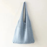 Large Capacity Tote Beach Bag Women Shoulder Handbags Hollow Woven Knitted Braid
