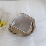 Large Capacity Warm Plaid Shoulder Bag for Women Lightweight Down Cotton